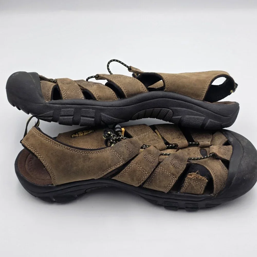 Keen Sandals Mens Size 13 Brown Suede Slip-On Drawstring Hiking Outdoor